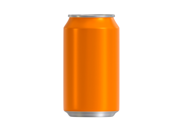 Turuncu alüminyum içecek kutusu, şeffaf arkaplan