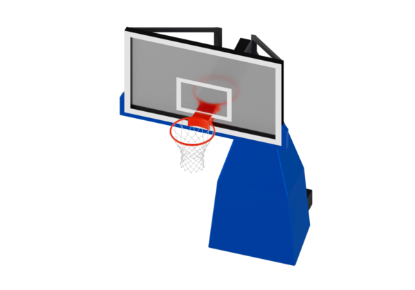 Profesyonel basketbol potası, şeffaf arka plan.