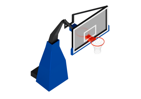 Profesyonel basketbol potası, şeffaf arka plan.