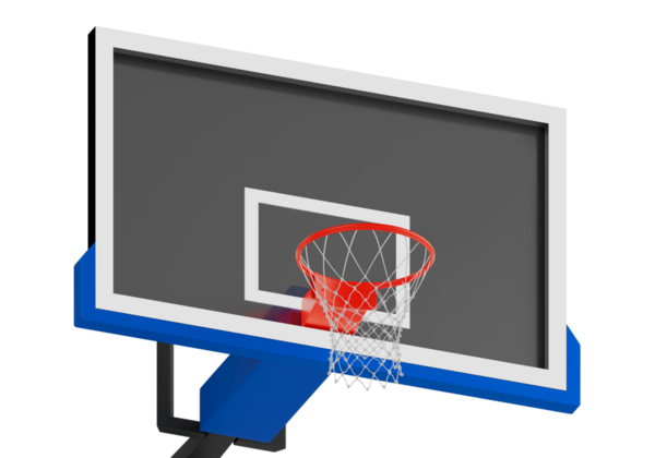 Profesyonel basketbol potası, şeffaf arka plan.