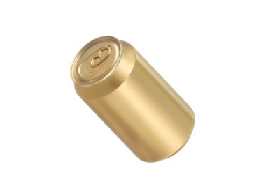 Altın alüminyum içecekler beyaz arkaplanda izole edilebilir