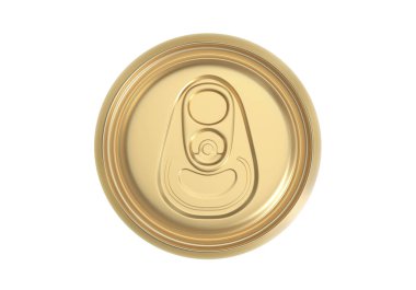 Üst Manzara. Altın alüminyum içecekler beyaz arkaplanda izole edilebilir