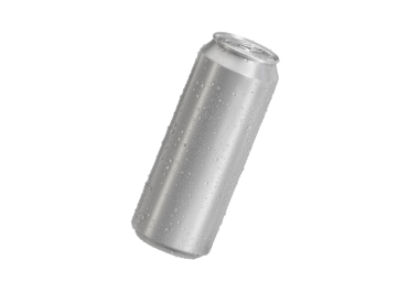 Su damlalı alüminyum soda kutusu, şeffaf arkaplan