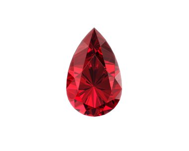 Beyaz arka planda yüksek kalitede kırmızı göz kamaştırıcı elmas