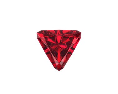 Beyaz arka planda yüksek kalitede kırmızı göz kamaştırıcı elmas