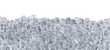 Beyaz arkaplanda izole buz küpleri