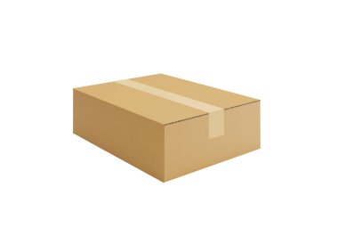 Beyaz arka plan üzerinde izole kahverengi karton kağıt kutusu