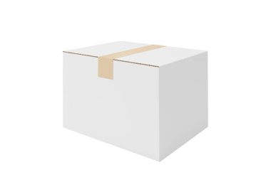 beyaz zemin üzerine beyaz karton kutu