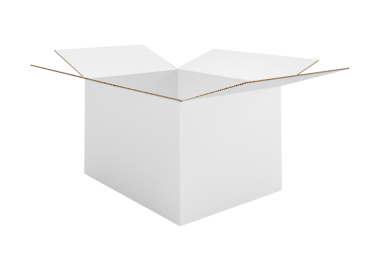 Şeffaf arkaplan, beyaz karton kutu aç