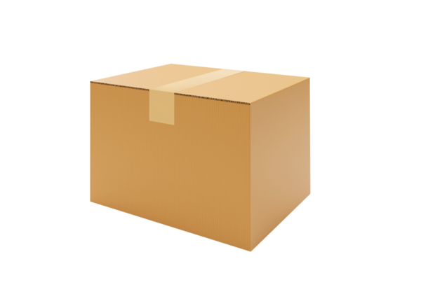 Kahverengi karton karton kutu, şeffaf arkaplan