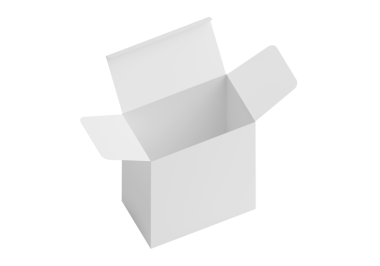 Şeffaf arkaplan, beyaz karton kutu aç