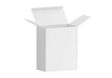 Şeffaf arkaplan, beyaz karton kutu aç