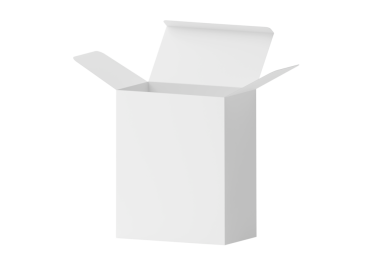 Şeffaf arkaplan, beyaz karton kutu aç