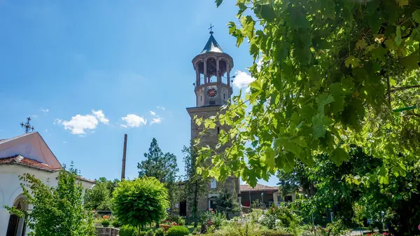 Der Schöne Glockenturm Des Lyaskova Klosters Peter Und Paul Region — Stockfoto
