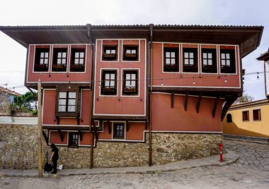 Bulgaristan 'ın eski Filibe kentinde restore edilen eski ev 