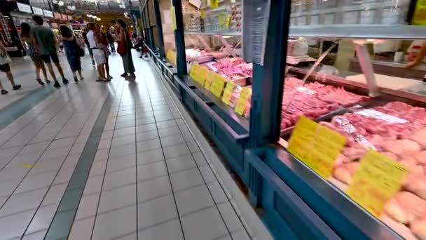 Budapest Hungary August 2022 Immersive Pov Footage Central Market Scroll — Video