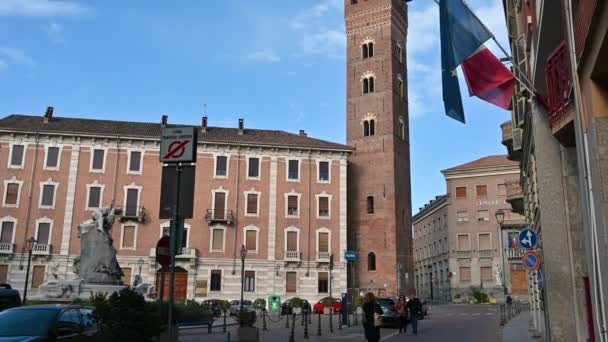 Asti Olaszország 2023 Április Felvételek San Secondo Gótikus Főiskolai Templomról — Stock videók