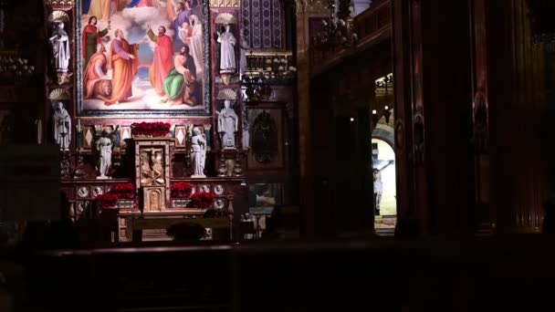 Turim Piemonte Itália Dezembro 2022 Incline Imagens Dentro Basílica Santa — Vídeo de Stock