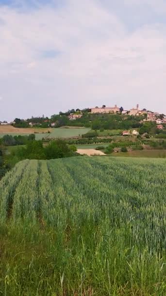 Koncepcja Ucieczki Domu Kontakt Naturą Wakacje Wypoczynek Krajobraz Moferrato Piemont — Wideo stockowe