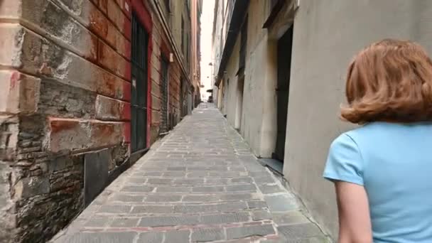 Genova Liguria Italia Junio 2023 Atractivo Metraje Pov Caminando Por — Vídeo de stock