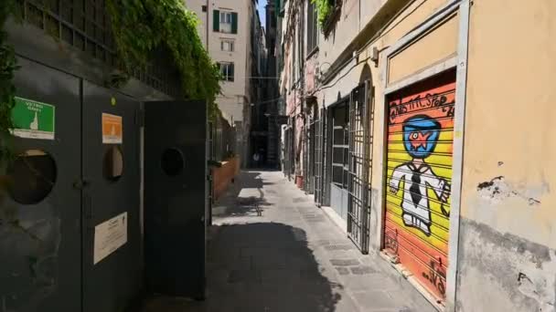 Genova Liguria Italia Junio 2023 Conectando Imágenes Pov Caminando Por — Vídeo de stock