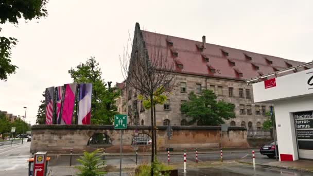 Nuremberg Almanya Ağustos 2023 Nuremberg Duruşma Müzesi Soldaki Imza Duruşmanın — Stok video