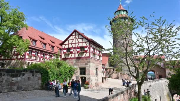 Norymberga Niemcy Sierpnia 2023 Oszałamiające Nagranie Zamku Widokiem Miasto Piękny — Wideo stockowe