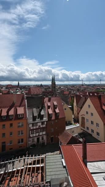 Norymberga Niemcy Sierpnia 2023 Oszałamiające Pionowe Ujęcia Panoramy Miasta Piękny — Wideo stockowe