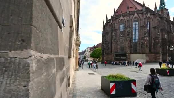 Nuremberga Alemanha Agosto 2023 Vista Icônica Parte Traseira Igreja São — Vídeo de Stock