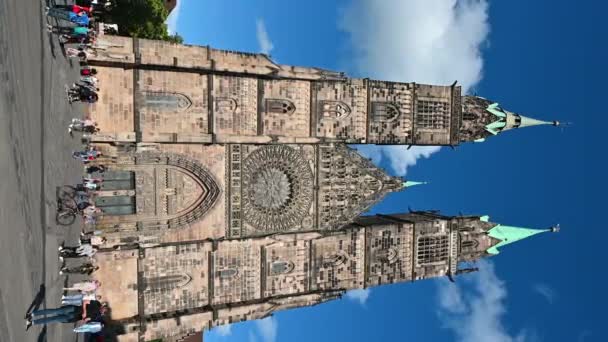 Нюрнберг Німеччина Серпня 2023 Гарний Вертикальний Формат Кадрів Церкви Сан — стокове відео