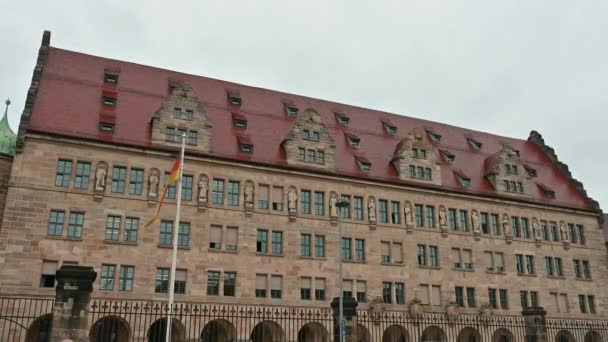 Norimberga Germania Agosto 2023 Riprese Statiche Del Tribunale Famoso Tutto — Video Stock