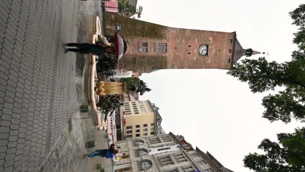 Nuremberga Alemanha Agosto 2023 Imagens Formato Vertical Agradável Torre Branca — Vídeo de Stock