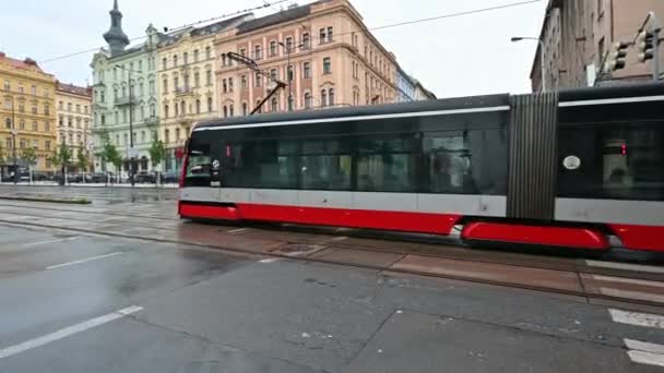 Praga República Checa Agosto 2023 Passagem Eléctrico Moderno Eficiente Rede — Vídeo de Stock