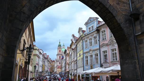 Praga Czechy 2023 Sierpnia Nagranie Stacji Metra Depo Hostiva Czerwono — Wideo stockowe
