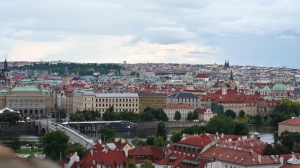 Praag Tsjechië Augustus 2023 Verbazingwekkende Pan Beelden Met Stadsgezicht Gezien — Stockvideo