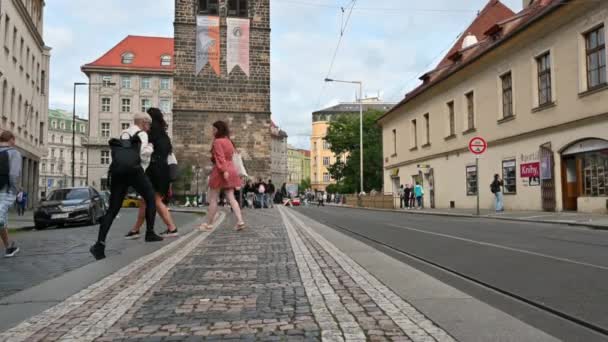 Praga República Checa Agosto 2023 Filmagem Com Uma Bela Vista — Vídeo de Stock