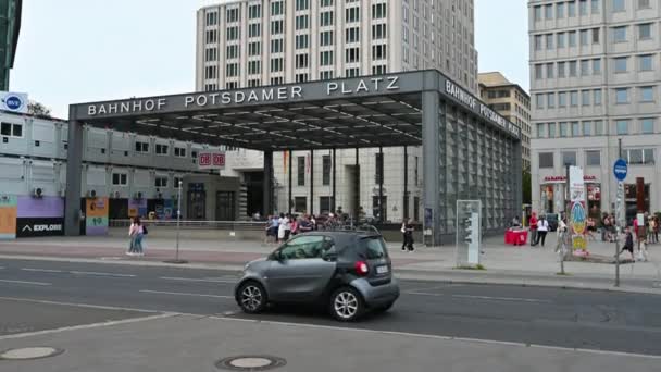 Berlin Németország 2023 Augusztus Gyönyörű Billenőmozgású Felvételek Potsdamer Platz Lakó — Stock videók