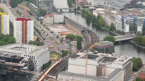 Berlin Almanya Ağustos 2023 Hava Manzaralı Bir Görüntü Bakış Ufka — Stok video