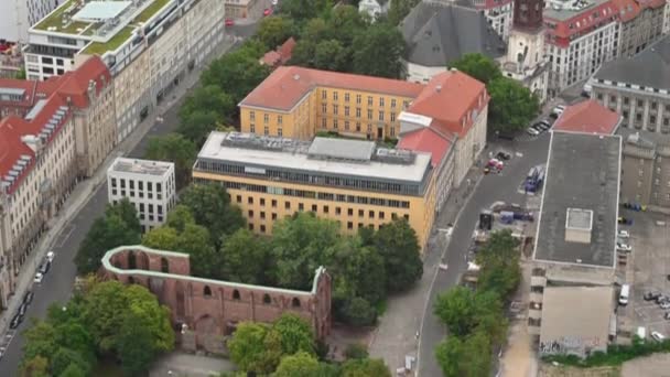 Berlin Almanya Ağustos 2023 Hava Manzaralı Görüntüler Gri Manastır Kilisesi — Stok video