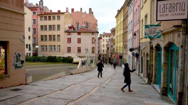 Lyon France Décembre 2023 Images Fascinantes Avec Vue Sur Rue — Video
