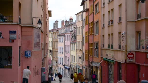 Lyon Francia Diciembre 2023 Imágenes Fascinantes Con Una Vista Calle — Vídeos de Stock