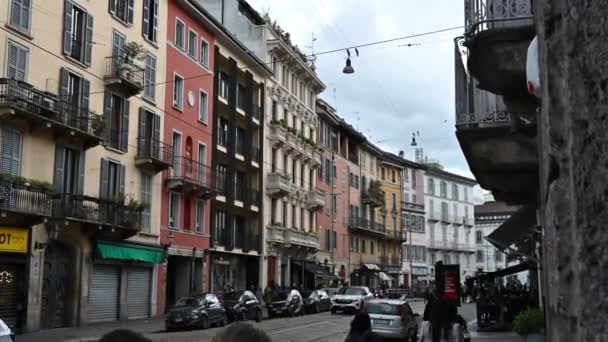 Milán Lombardía Italia Abril 2024 Filmación Vía Ponte Vetero Distrito — Vídeos de Stock