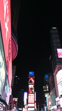 New York, ABD, 13 Ağustos 2024. Times Meydanı, Manhattan 'ın büyüleyici dikey görüntüleri. Devasa ve parlak reklam panolarına sahip insanlarla dolu olan ülke, Amerikan turizminin simgesel simgelerinden biri.