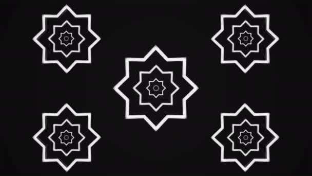 Broadcast Spinning Tech Megvilágított Hollow Stars Grayscale Események Loopable — Stock videók