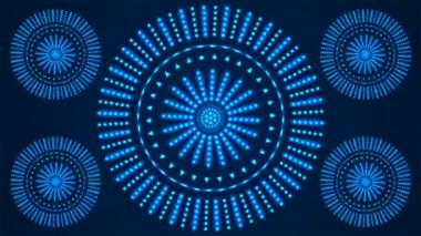 Broadcast Spinning Hi-Tech Alternate Blinking Illuminated Patterns, Blue, Events, 3D, Loopable, 4K