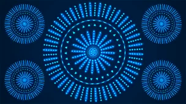 Broadcast Spinning Tech Alternate Blinking Illuminated Patterns Blue Events Loopable — Αρχείο Βίντεο