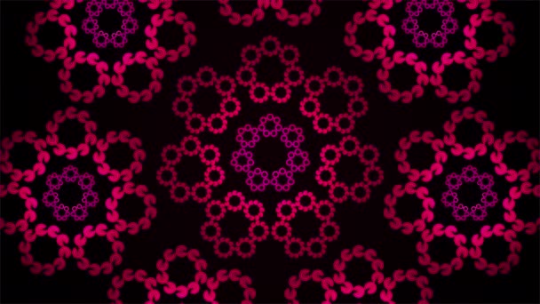 Broadcast Spiraling Tech Illuminated Hud Flower Patterns Magenta Events Loopable — стокове відео