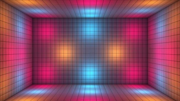 Transmissão Tech Blinking Iluminated Cubes Room Stage Multi Cor Eventos — Vídeo de Stock
