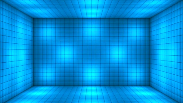 Broadcast Tech Blinking Illuminated Cubes Room Stage Blue Corporate Loopable — Wideo stockowe