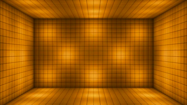 Tech Blinking Illuminated Cubes Room Stage Golden Events Loopable — ストック動画